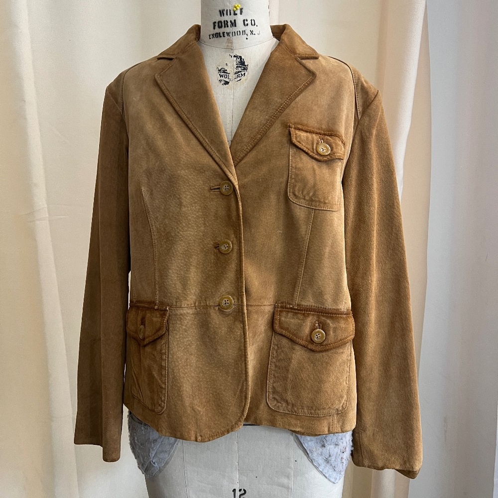 Vintage Preston & York Suede Leather Jacket - Women's XL